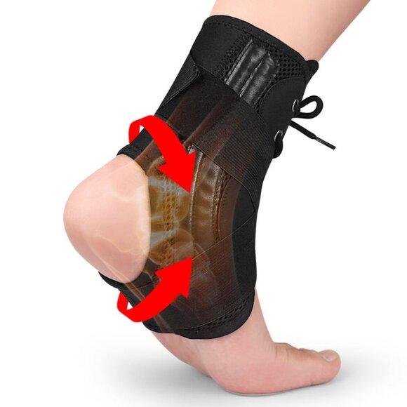 Ankle Brace Lace Up Compression Strap - Elastic Support & Adjustable Stabilizers - Picture 2 of 15